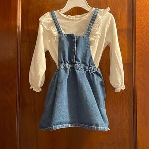 2 piece jean jumper dress